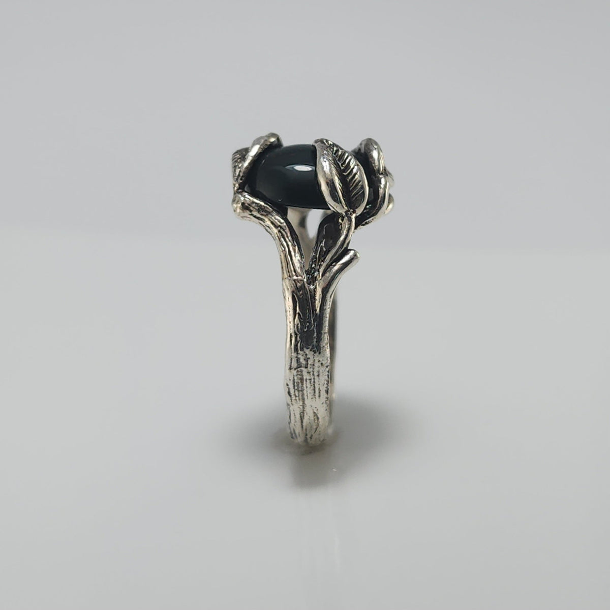 Bloodstone Leaf & Twig Statement Ring in Sterling Silver - DV Jewelry Designs