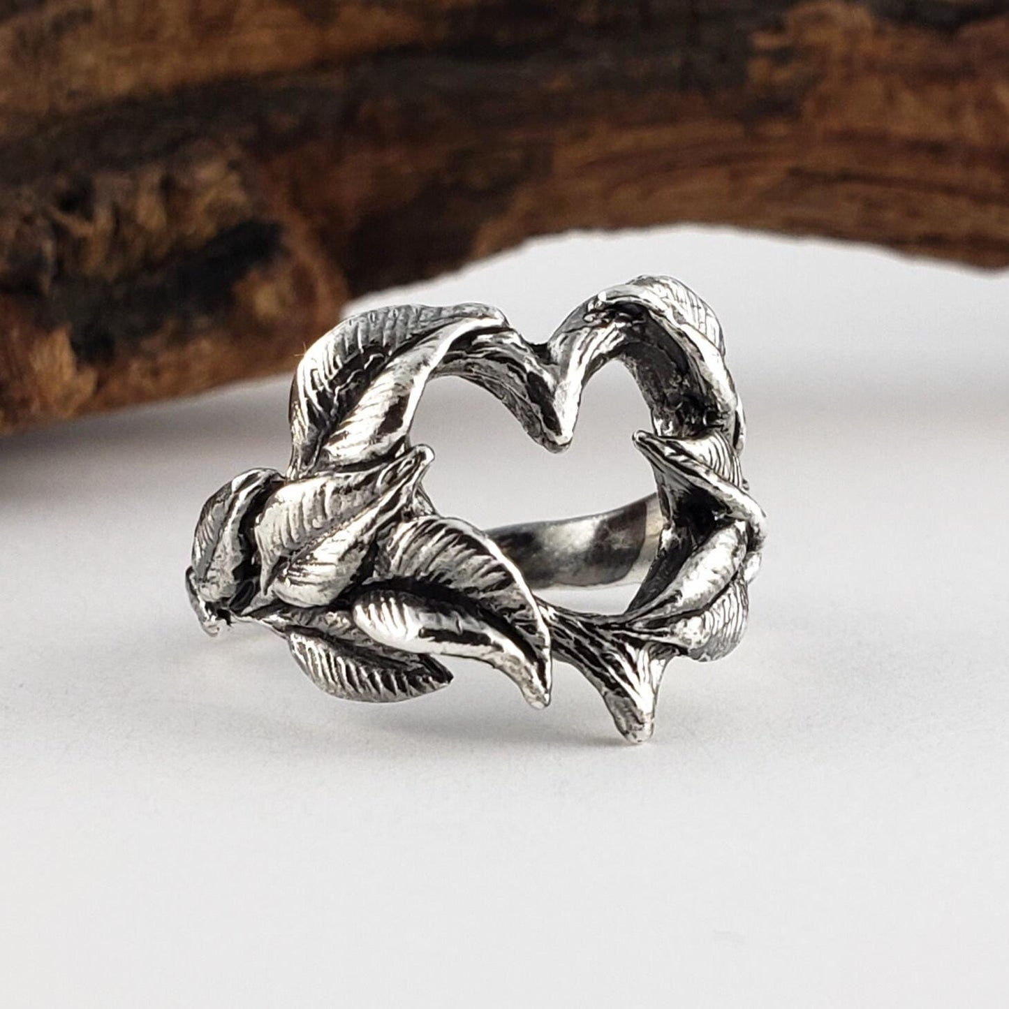 Sterling Silver Open Heart Ring - DV Jewelry Designs #