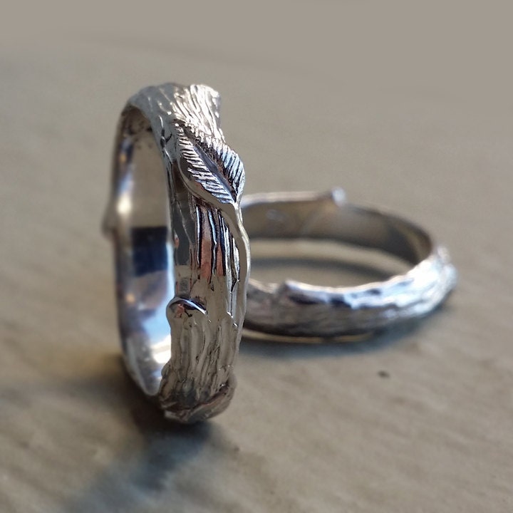 Unisex Twig Wedding Band Set - DV Jewelry Designs #