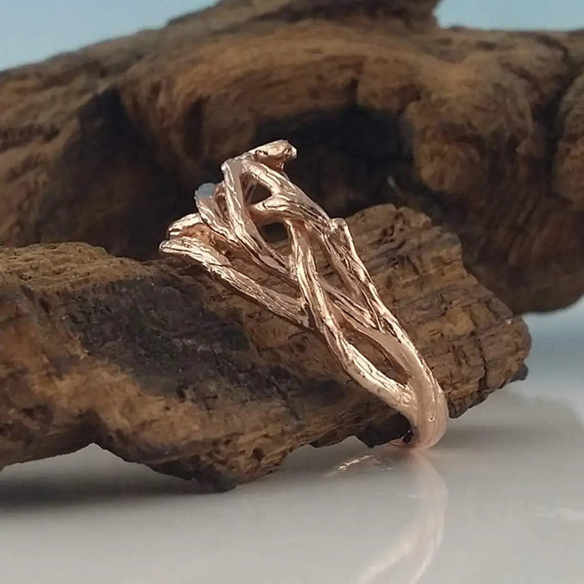Handmade Branch Wedding Band: Nature-Inspired Ring - DV Jewelry Designs #