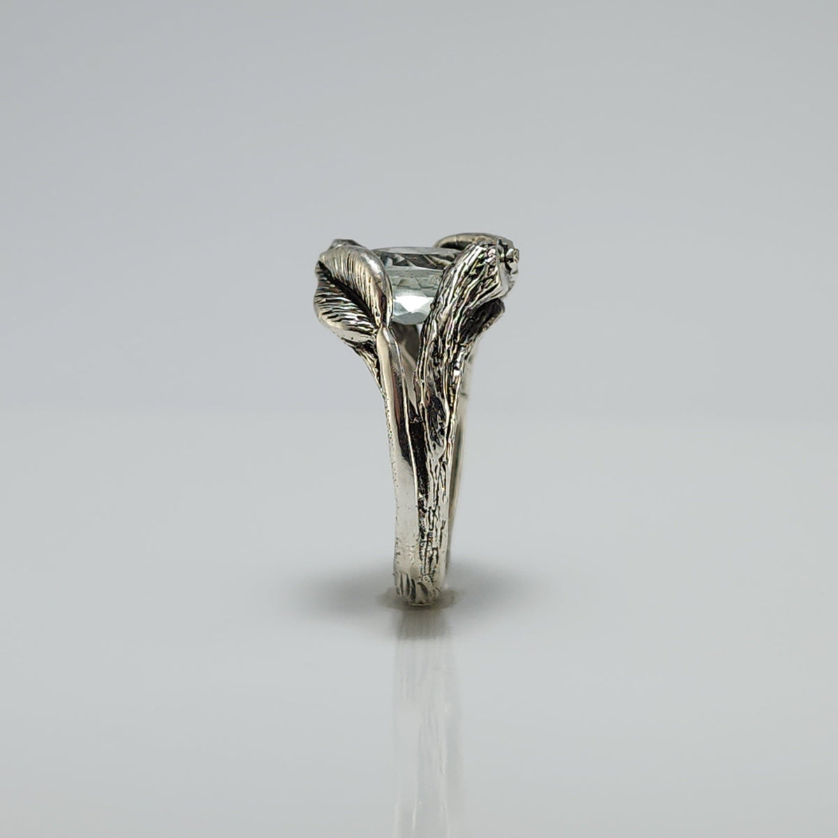 Oval Green Amethyst Gemstone Sterling Silver Ring - DV Jewelry Designs
