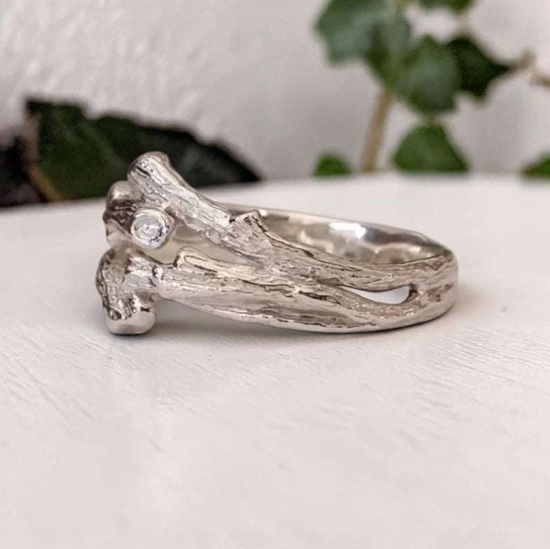 Handmade Twig Wedding Band - Unisex Branch Style Ring - DV Jewelry Designs #