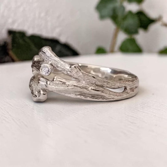 Handmade Twig Wedding Band - Unisex Branch Style Ring - DV Jewelry Designs #
