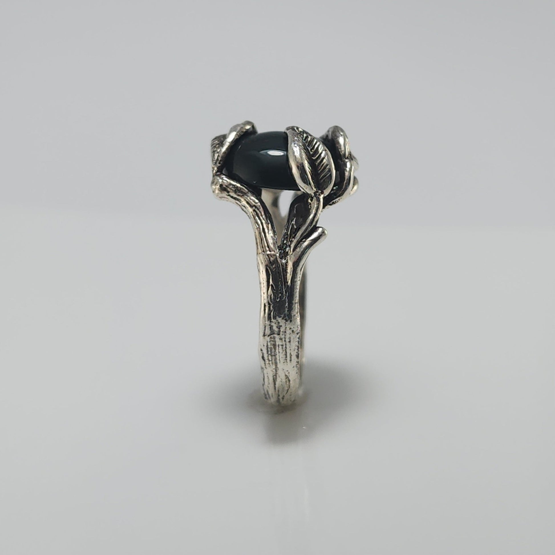 Bloodstone Leaf & Twig Statement Ring in Sterling Silver - DV Jewelry Designs