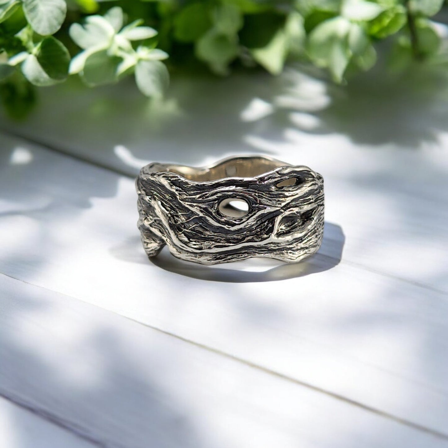 Driftwood Style Wedding Band in Solid Gold - DV Jewelry Designs #
