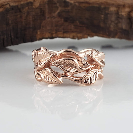 Wide Leaf and Vine Statement Ring - DV Jewelry Designs #