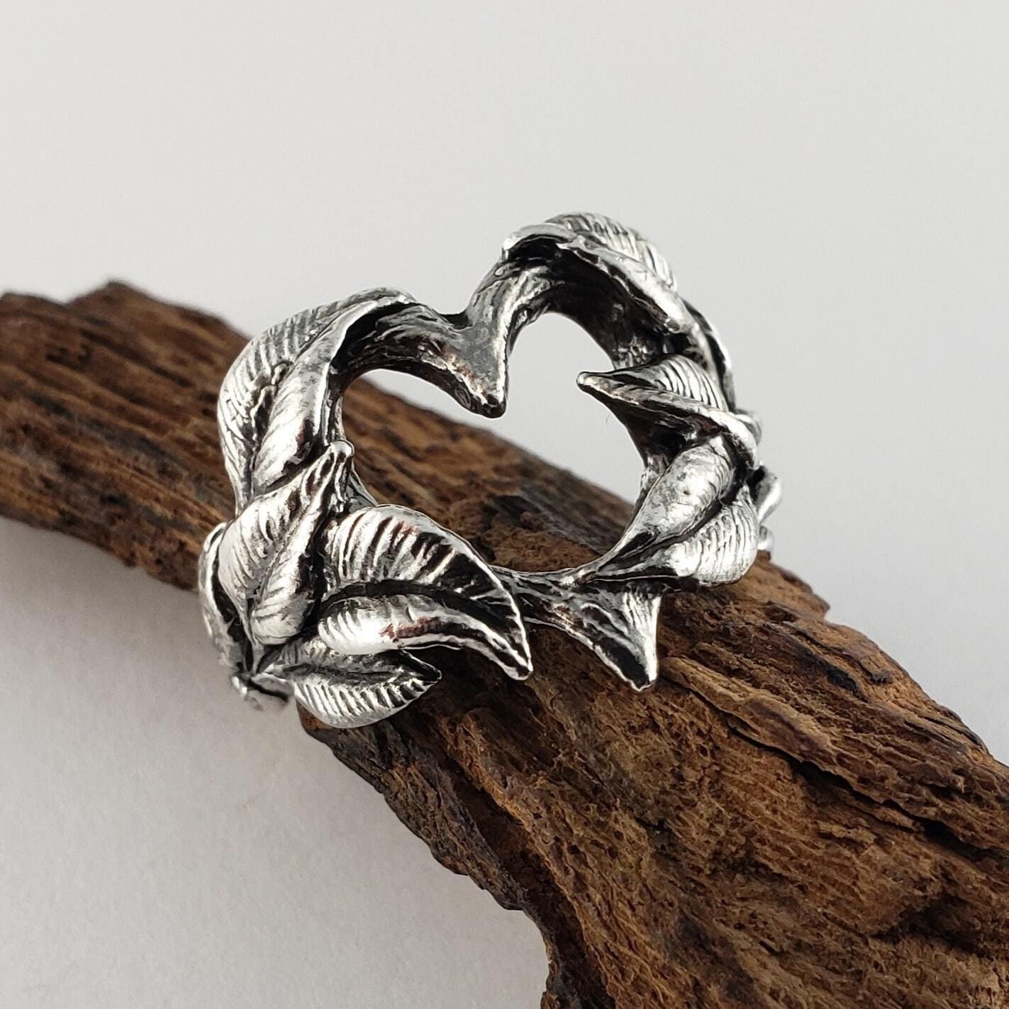 Sterling Silver Open Heart Ring - DV Jewelry Designs #