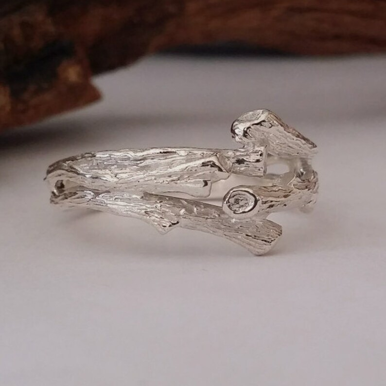 Handmade Twig Wedding Band - Unisex Branch Style Ring - DV Jewelry Designs #
