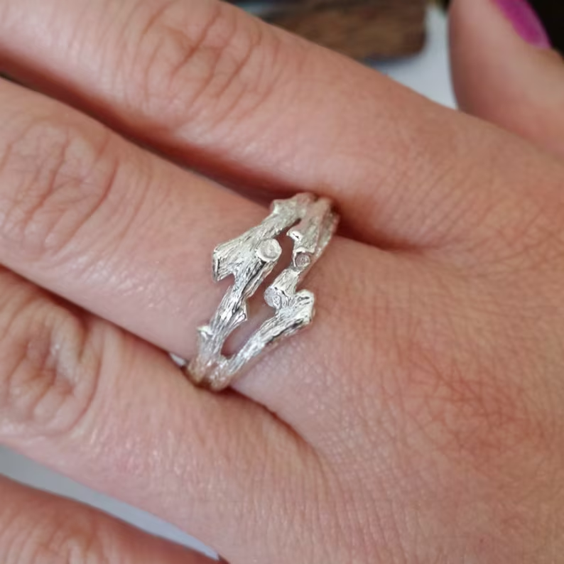 Handmade Twig Wedding Band - Unisex Branch Style Ring - DV Jewelry Designs #