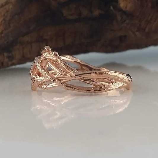 Handmade Branch Wedding Band: Nature-Inspired Ring - DV Jewelry Designs #